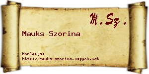 Mauks Szorina névjegykártya